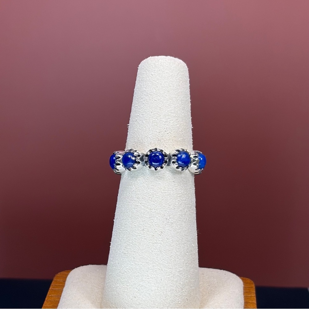 925 Sterling Silver Lapis Lazuli Eternity Ring